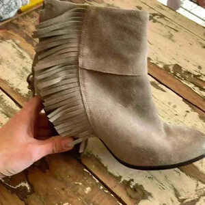 ASH taupe suede heeled boots size 39
